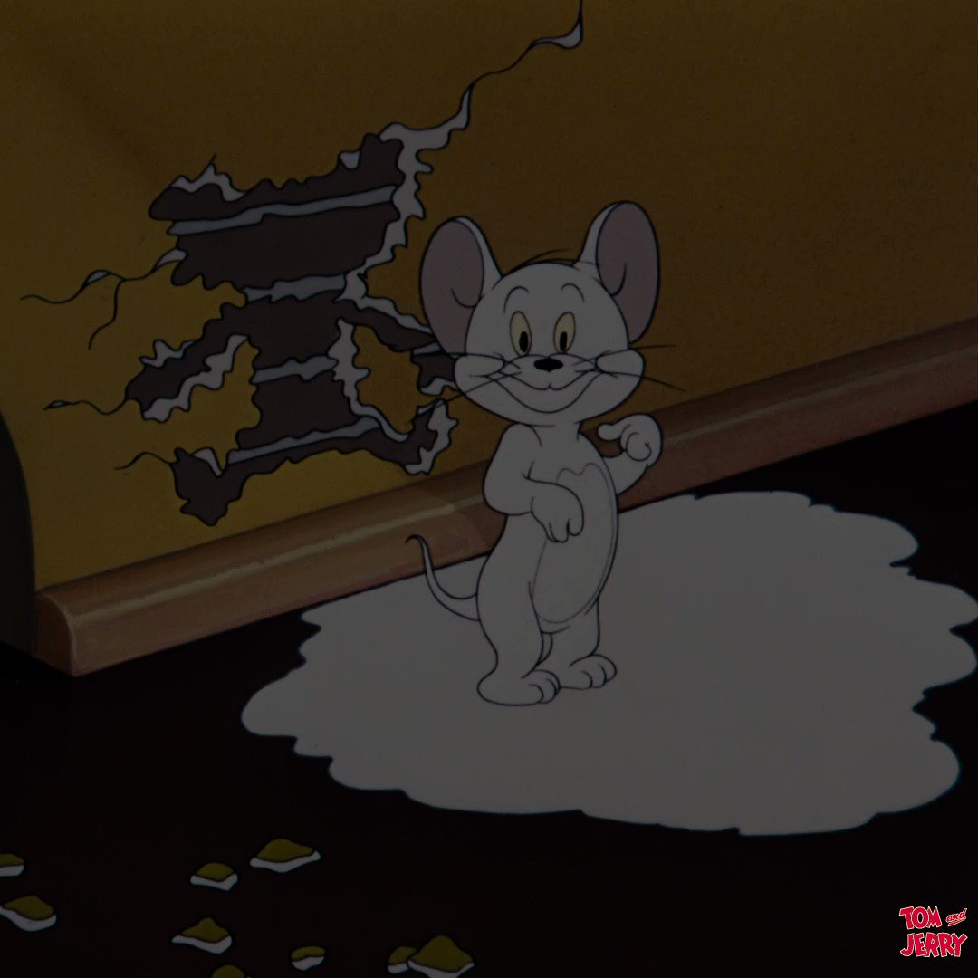 トムとジェリー 公式 69年前の今日 1月10日 は 恐怖の白ネズミ 原題 The Missing Mouse の公開日 衝撃を与えると爆発する白ネズミが研究所から脱走したというニュースをラジオで聞いたトムとジェリー たまたま白くなったジェリー は トムが