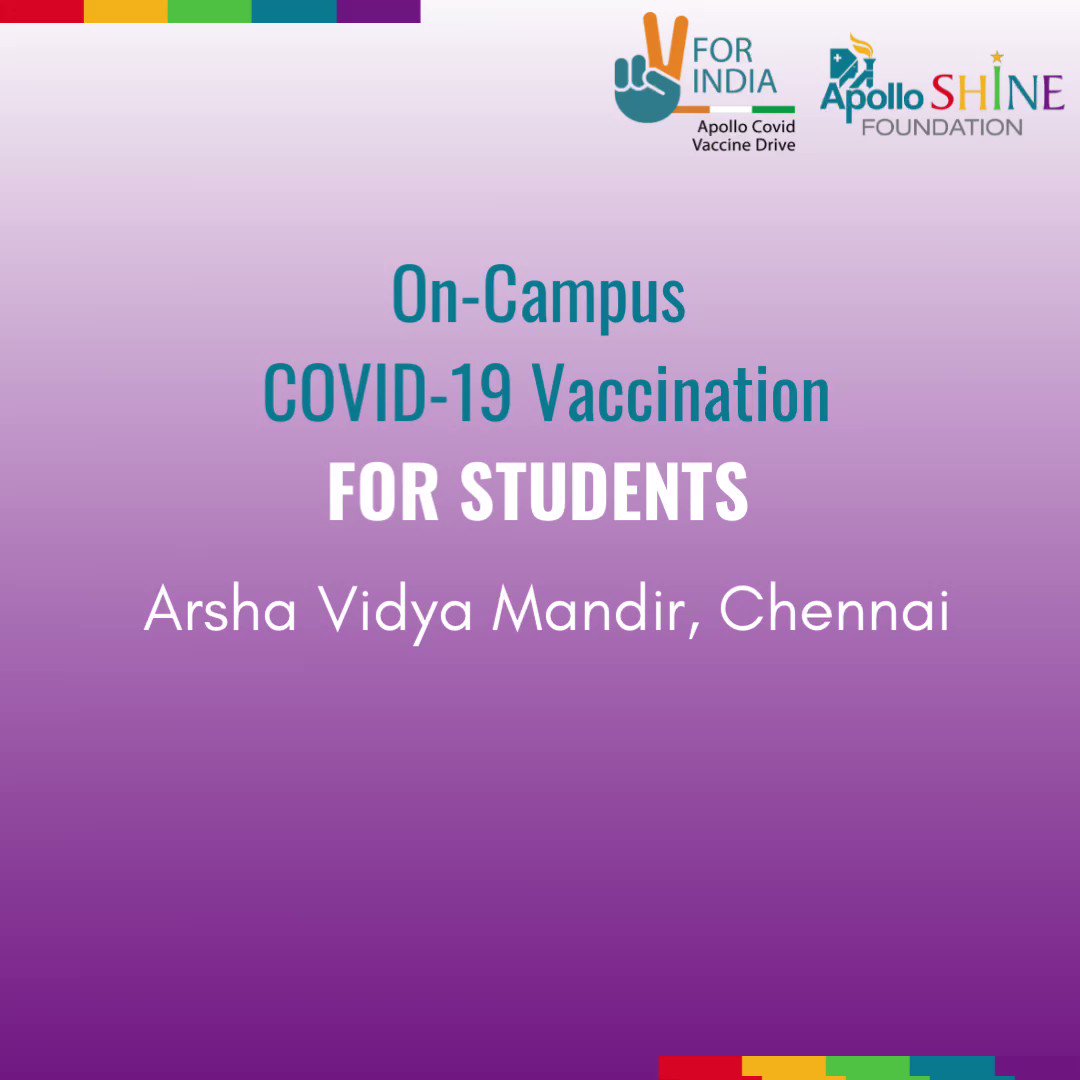 On-Campus COVID-19 vaccination at #ArshaVidyaMandir yesterday!
It was heartening to see the youngsters come forward with such enthusiasm to take the vaccine. 
#SafeWithShine 
#apolloshinefoundation #campushealth #keepindiahealthy #apollohospitals #covidvaccination