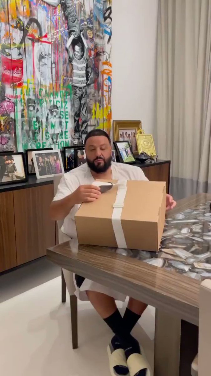 HipHopDX on X: DJ Khaled unboxing the Louis Vuitton & Nike Air Force 1  collab #VirgilWasHere  / X