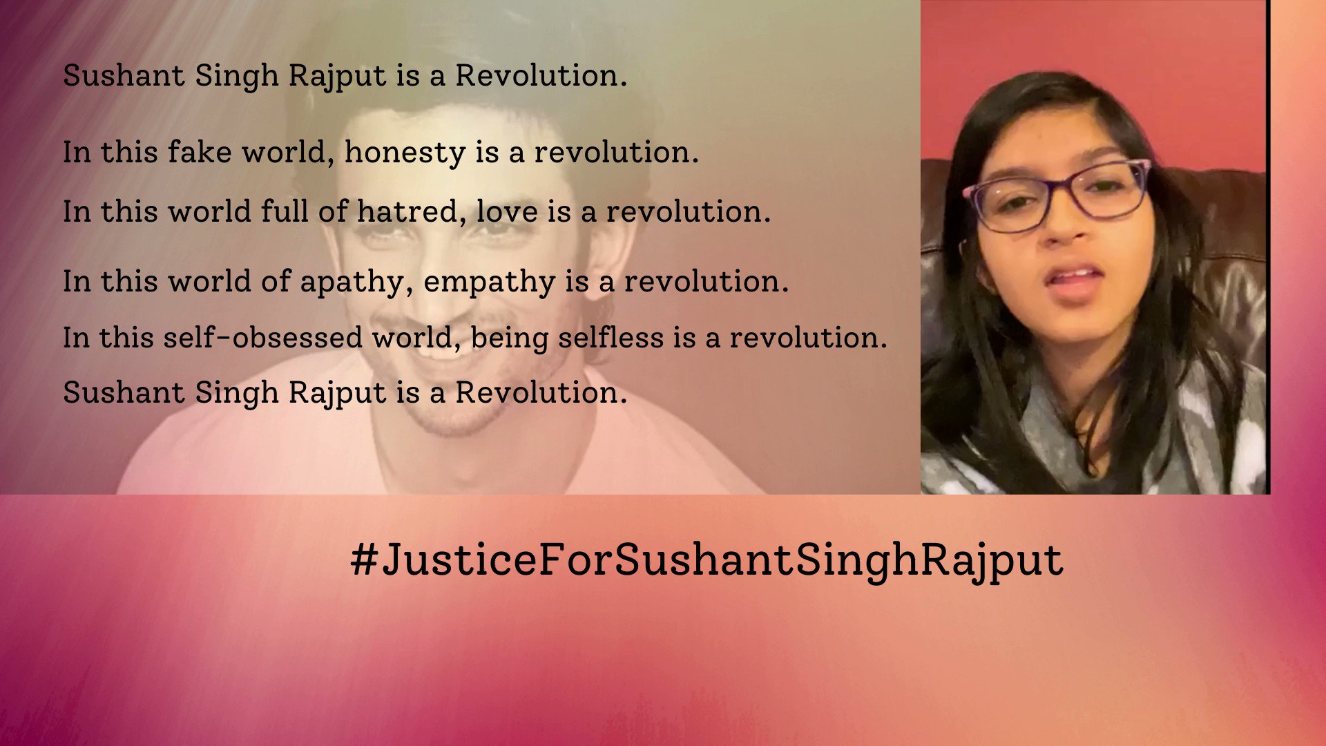 Sushant Day
Happy Birthday Sushant
Sushant Singh Rajput is a revolution. 