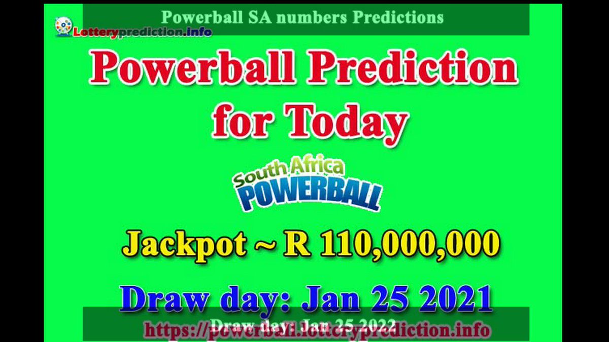 How to get Powerball SA numbers predictions on Tuesday 25-01-2022? Jackpot ~ R110 millions -> https://t.co/lsDOJo8bEp https://t.co/DvCsQFTGUp