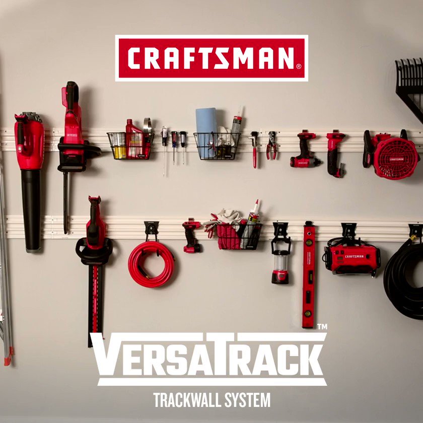 CRAFTSMAN Tools on X: VERSATRACK™ System products are easy to install  yourself. Hang track walls, add hooks and accessories, and mix and match  with our other storage solutions to create custom organization