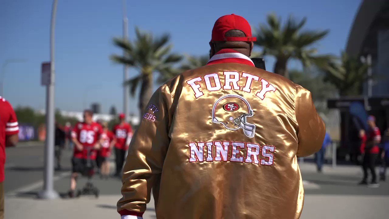 mitchell and ness 49ers gold jacket