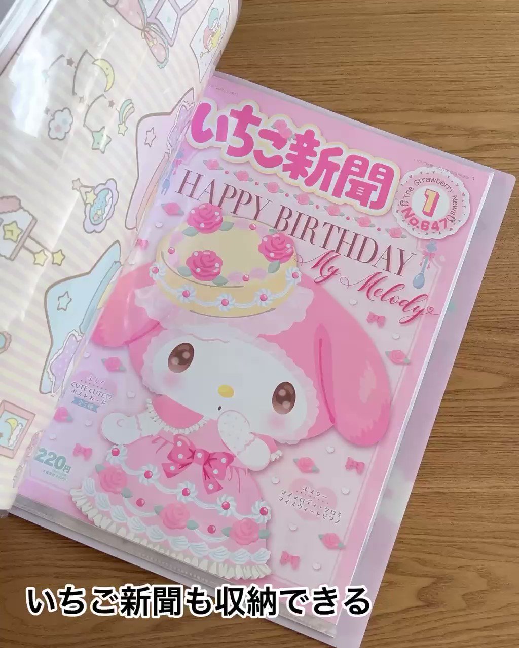 SANRlO いちご新聞 バインダー 12ヶ月分 収納 ファイル サンリオ