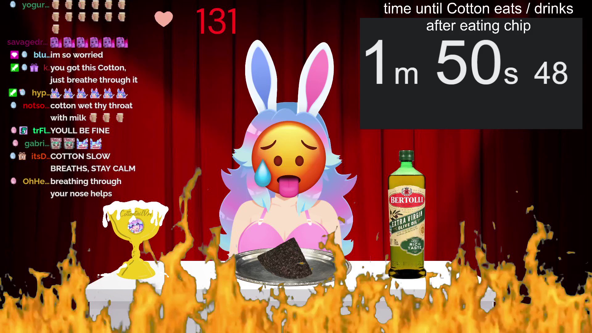 CottontailVA 🐰 on X: 🔥Welcome to Hell, everybody🔥 I did the ONE CHIP  CHALLENGE on stream today and almost D I E D 💀💀 t.co9MmelgW7KH   X