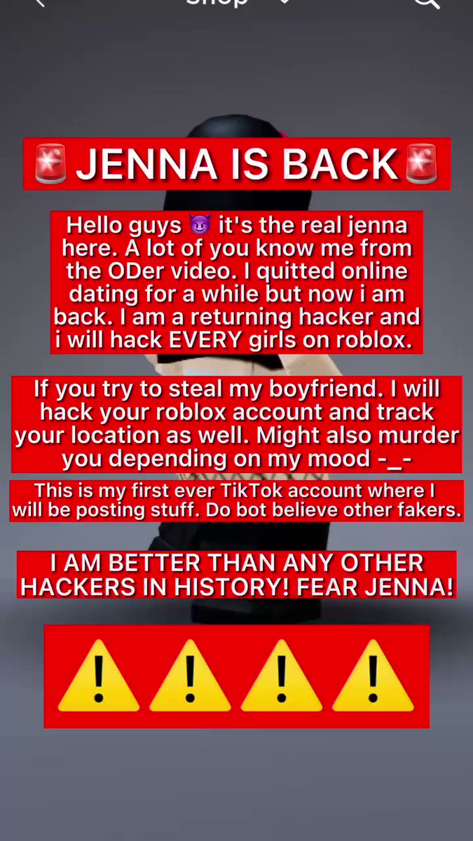 JENNA DA HOE on X: #Roblox I AM OFFICIALLY BACK! FEAR ME 😈   / X