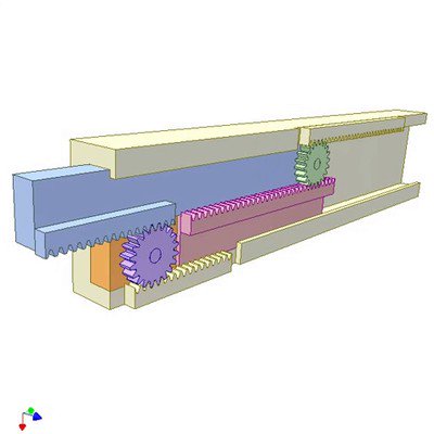 Gear and Rack Drive for Increasing Stroke Length