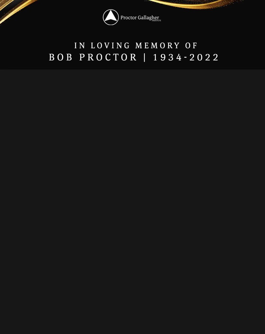 In Loving Memory of Bob Proctor 1934-2022, Release