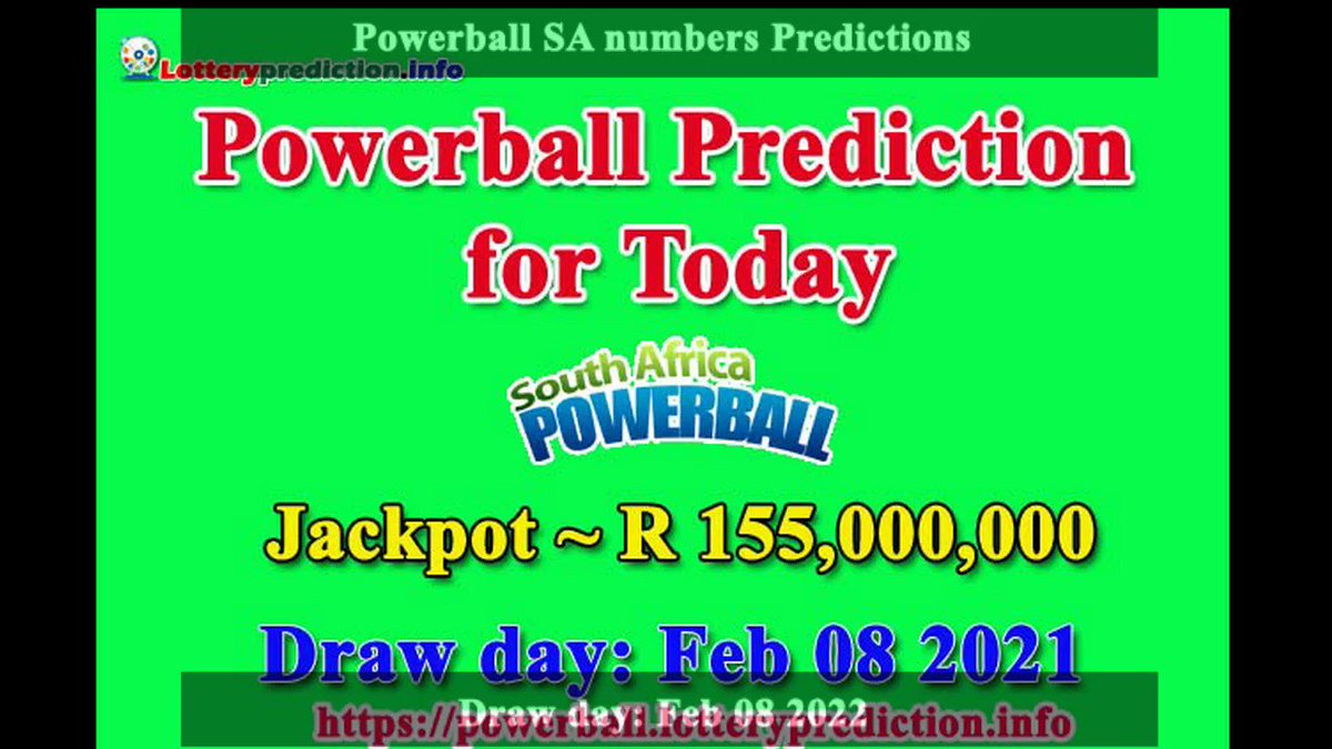 How to get Powerball SA numbers predictions on Tuesday 08-02-2022? Jackpot ~ R155 millions -> https://t.co/Zw3HVn1ewD https://t.co/nr4MVdcHb1