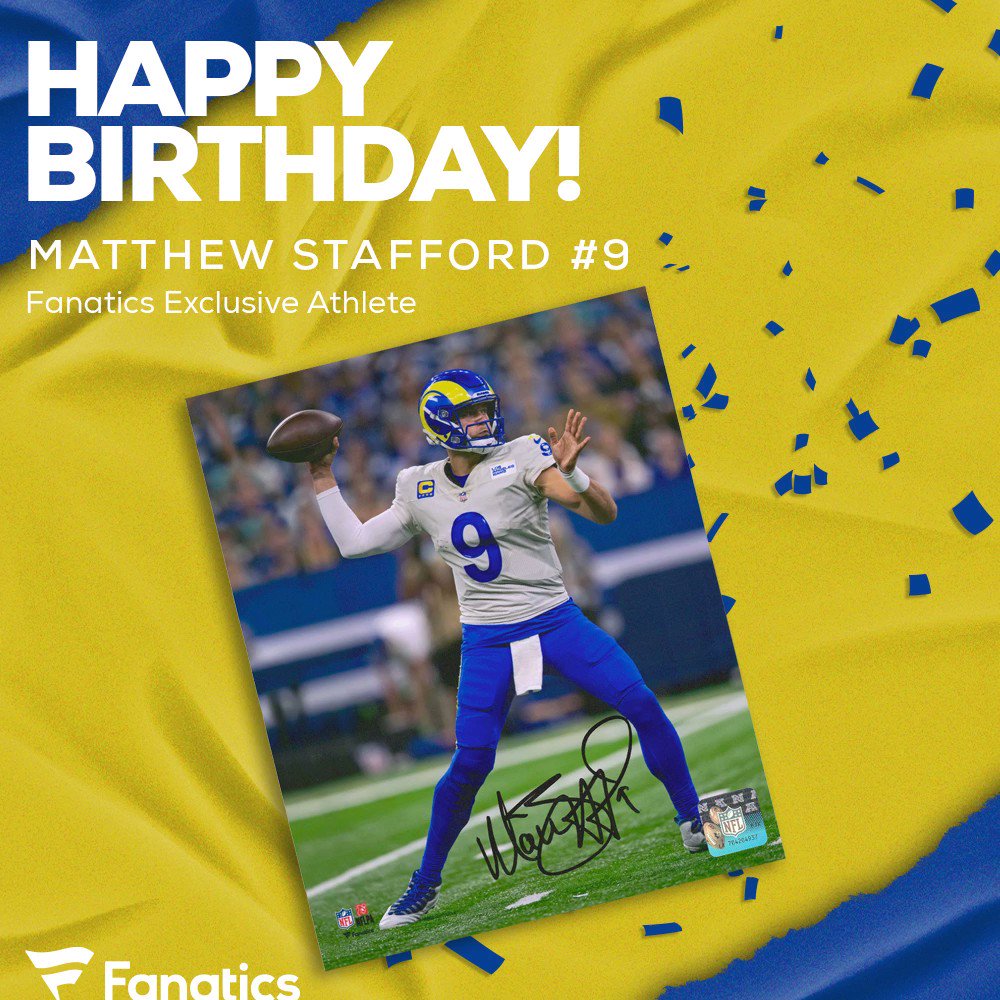 Happy Birthday shoutout to NFC champ and athlete Matthew Stafford!  