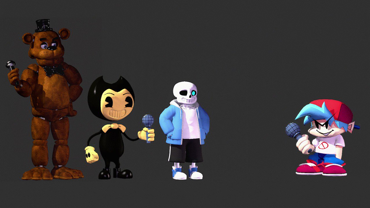 sans and bendy (undertale and 3 more) drawn by owopejuang