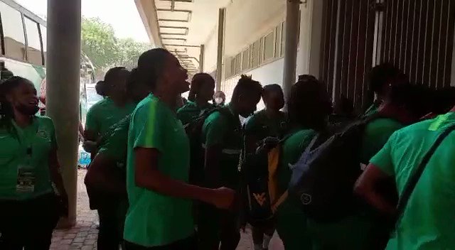 POSITIVE VIBES!

Earlier, here's how we arrived at the Moshood Abiola Stadium, Abuja w
for our encounter against Cote d'Ivoire 🇨🇮 this afternoon

#AWCON2022Q #NGACIV  #SoarSuperFalcons #team9jastrong