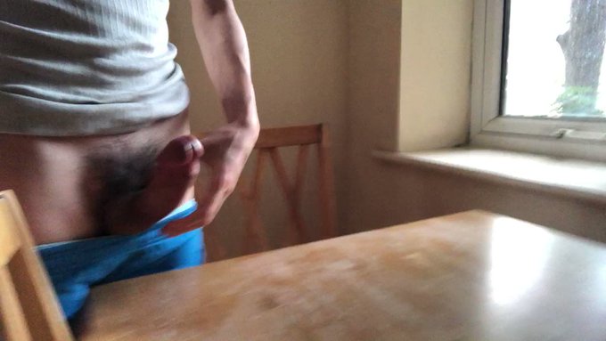 This is a good 3 years ago, when I was so horny that I just ejaculated all over my friend’s dining table