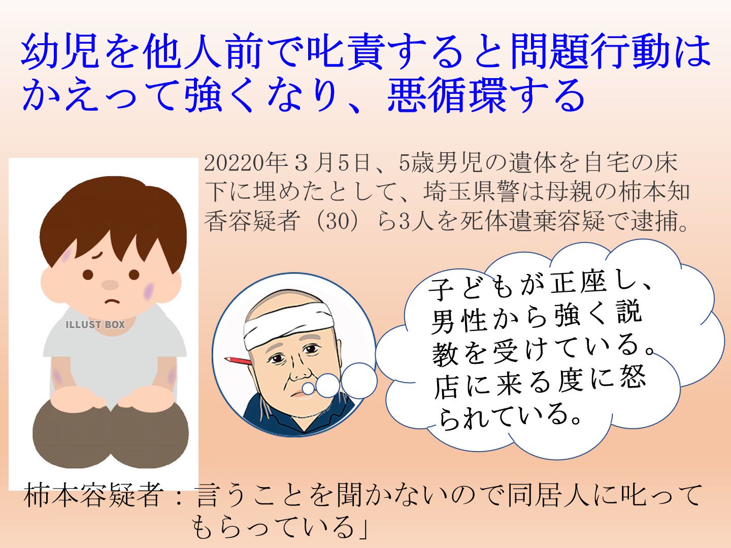 戸田クリニック 在 Twitter 埼玉本庄市事件に関する私見 幼児を他人前で叱責すると問題行動はかえって強くなり 悪循環する 江坂 整形外科 江坂整形外科 虐待死 柿本知香 本庄市 5歳男児 床の下 死体 飲食店 正座 説教 T Co Pk2ahmnrid Twitter 戸田クリニック 在 Twitter 埼玉本庄市事件に関する私見 幼児を他人前で叱責すると問題行動はかえって強くなり 悪循環する 江坂 整形外科 江坂整形外科 虐待死 柿本知香 本庄市 5歳男児 床の下 死体 飲食店 正座 説教 T Co Pk2ahmnrid Twitter