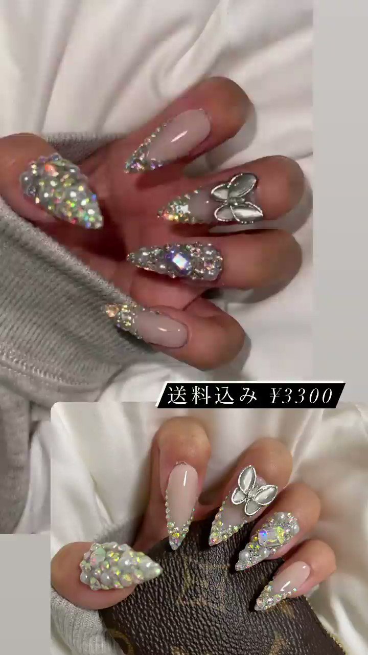 成人式 ロングネイルチップ ♡ 成人式 ギャル ロング 鬼ロング 派手 スカルプ ネイルチップ