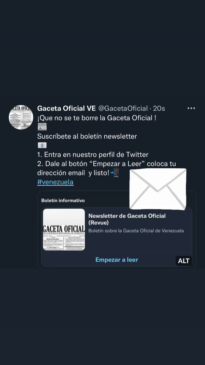 Gaceta Oficial VE on Twitter "Recibe la Gaceta Oficial de Aumento