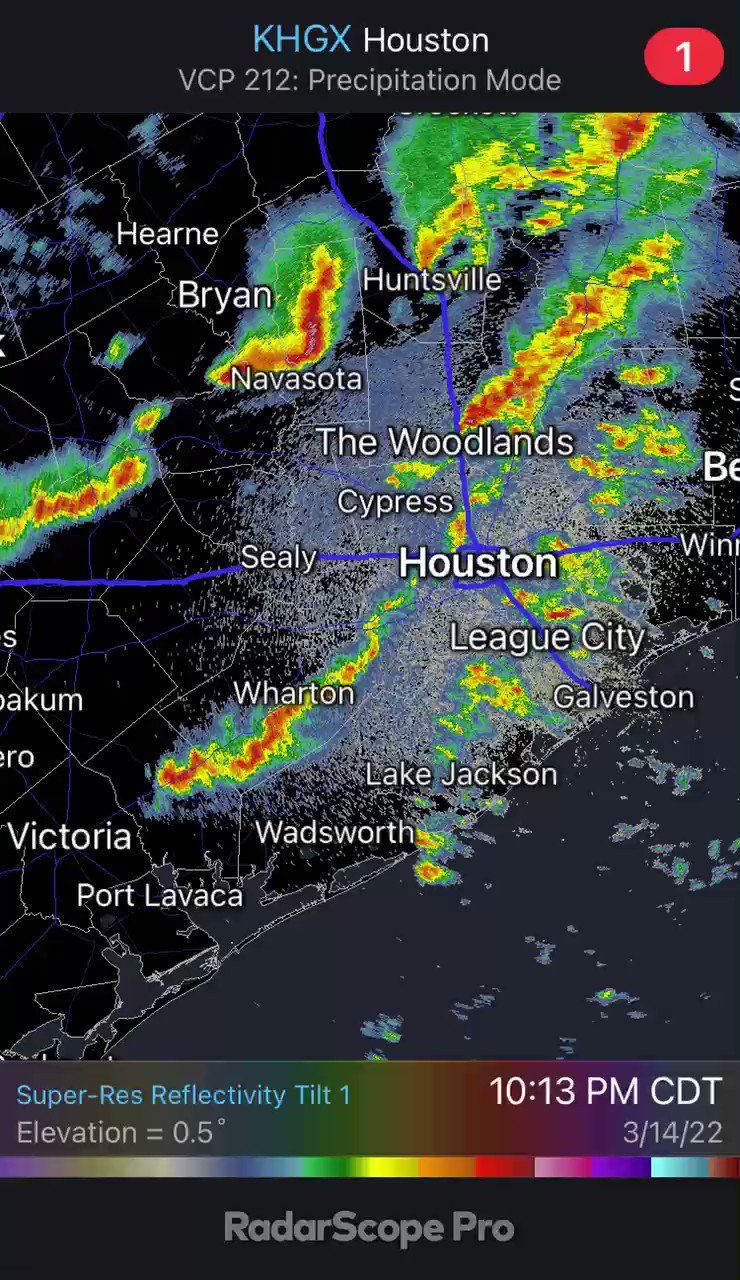 NWS Houston on Twitter "Radar Update 1145AM Mar 14 Two lines of showers and thunderstorms will