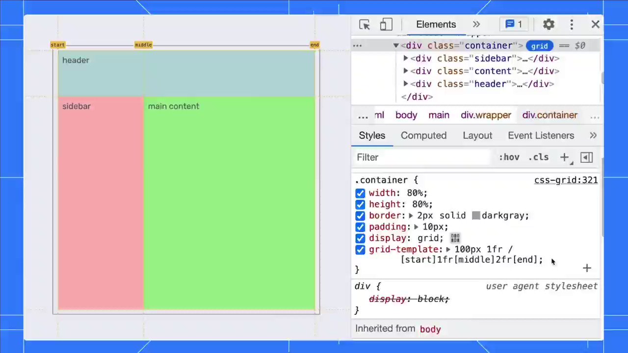 Chrome DevTools on Twitter: "Have you debug CSS Grid with the Layout pane in DevTools before? Here is how to visualize the grid area names. Very handy! Watch the latest CSS Grid # Chrome DevTools on Twitter: "Have you debug CSS Grid with the Layout pane in DevTools before? Here is how to visualize the grid area names. Very handy! Watch the latest CSS Grid #