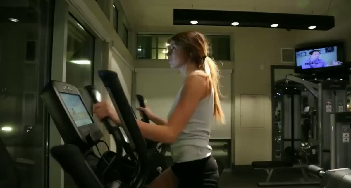 Miniskirt gym tits riding