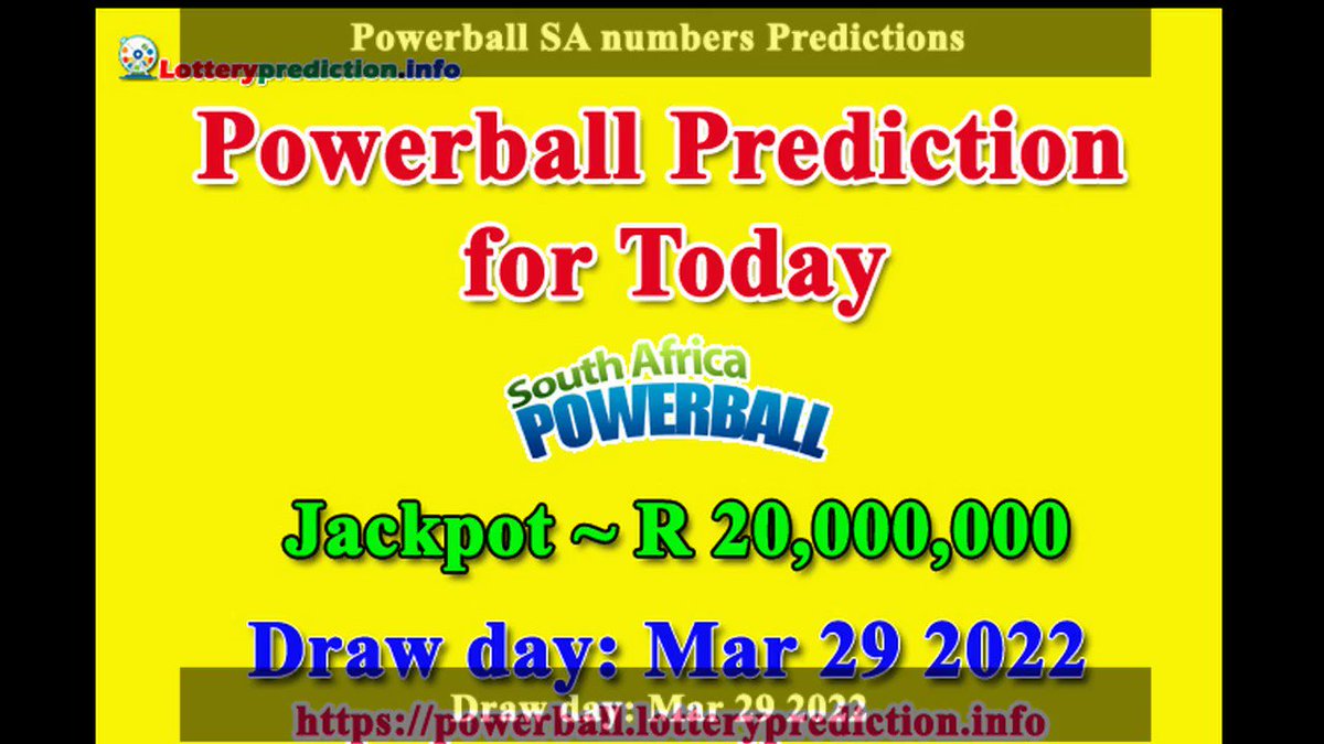 How to get Powerball SA numbers predictions on Tuesday 29-03-2022? Jackpot ~ R20 millions -> https://t.co/inSzT0YuZI https://t.co/wfXJvIpLqU
