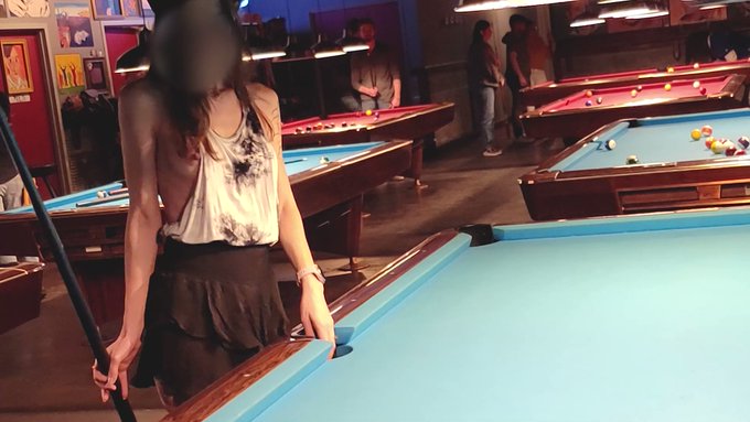 Flashing sideboob and pussy at a busy pool hall. I was certainly popular! #flashing #exhibitionism #exhibitionist