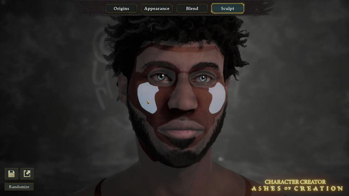 character creator sculpting section