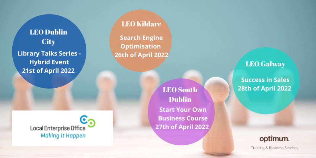 Here is a little snippet of the training happening in the Local Enterprise Offices across Ireland over the next two weeks with us! There are so much to choose from! Start learning today! 
#MakingItHappen #SuccessisaChoice #training #optimum https://t.co/tFkMTQsadJ