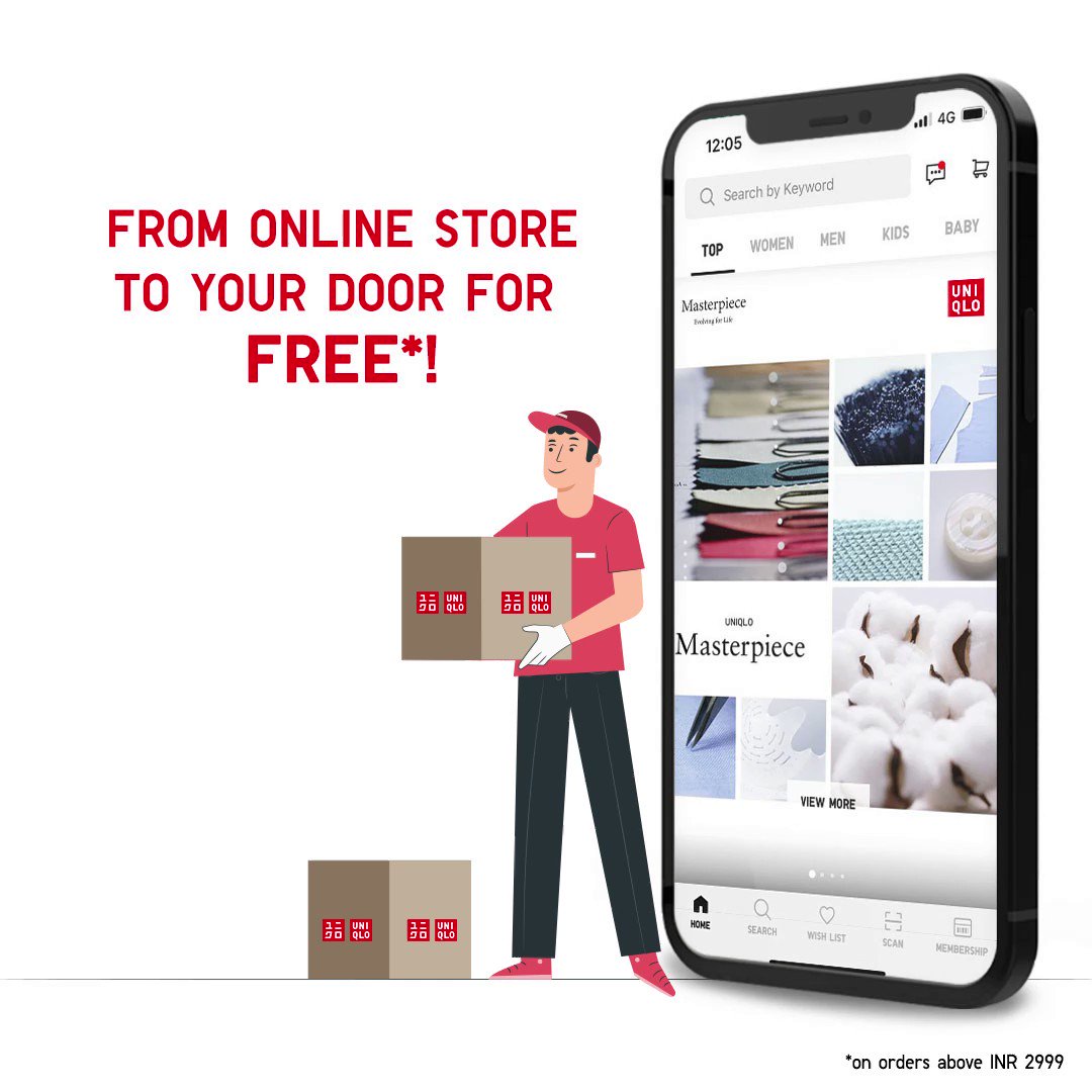 UNIQLO INDIA on X: Free delivery on all orders above Rs. 2999 from the  UNIQLO online store! Shop now and don't miss out on the best styles this  season. #uniqloindia #onlinestore #freeshipping
