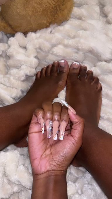 Got my nails done 🦶🏾💅🏽 My #feet are so cute 🥰 who wants me to put them in their mouth first? #FootJobFriday