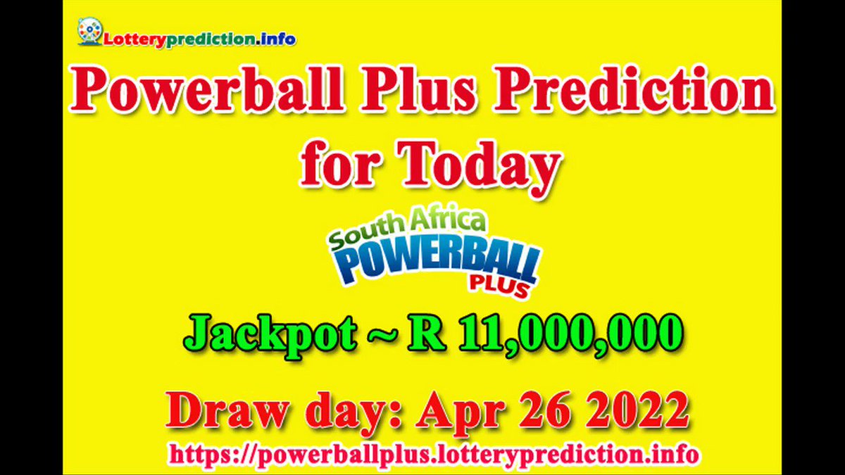 How to get Powerball Plus SA numbers predictions on Tuesday 26-04-2022? Jackpot ~ R11 millions -> https://t.co/uYfx4kJItc https://t.co/vQV5EIbxE2