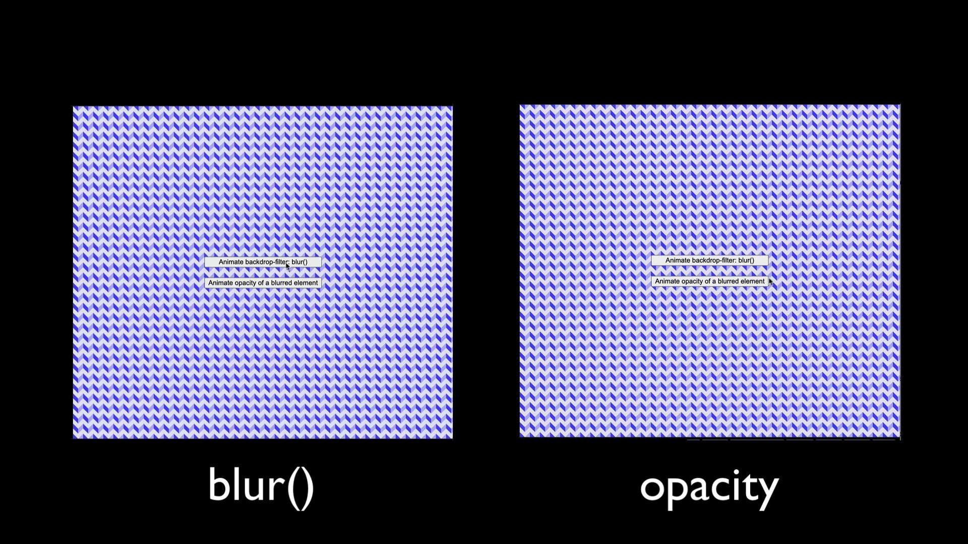Adam Argyle @ CSS Day on Twitter: "Animate opacity and not a blur() filter. See it in this demo: The blur() animation has awkward viewport edge blurring. Opacity animation doesn't. Also, the Adam Argyle @ CSS Day on Twitter: "Animate opacity and not a blur() filter. See it in this demo: The blur() animation has awkward viewport edge blurring. Opacity animation doesn't. Also, the