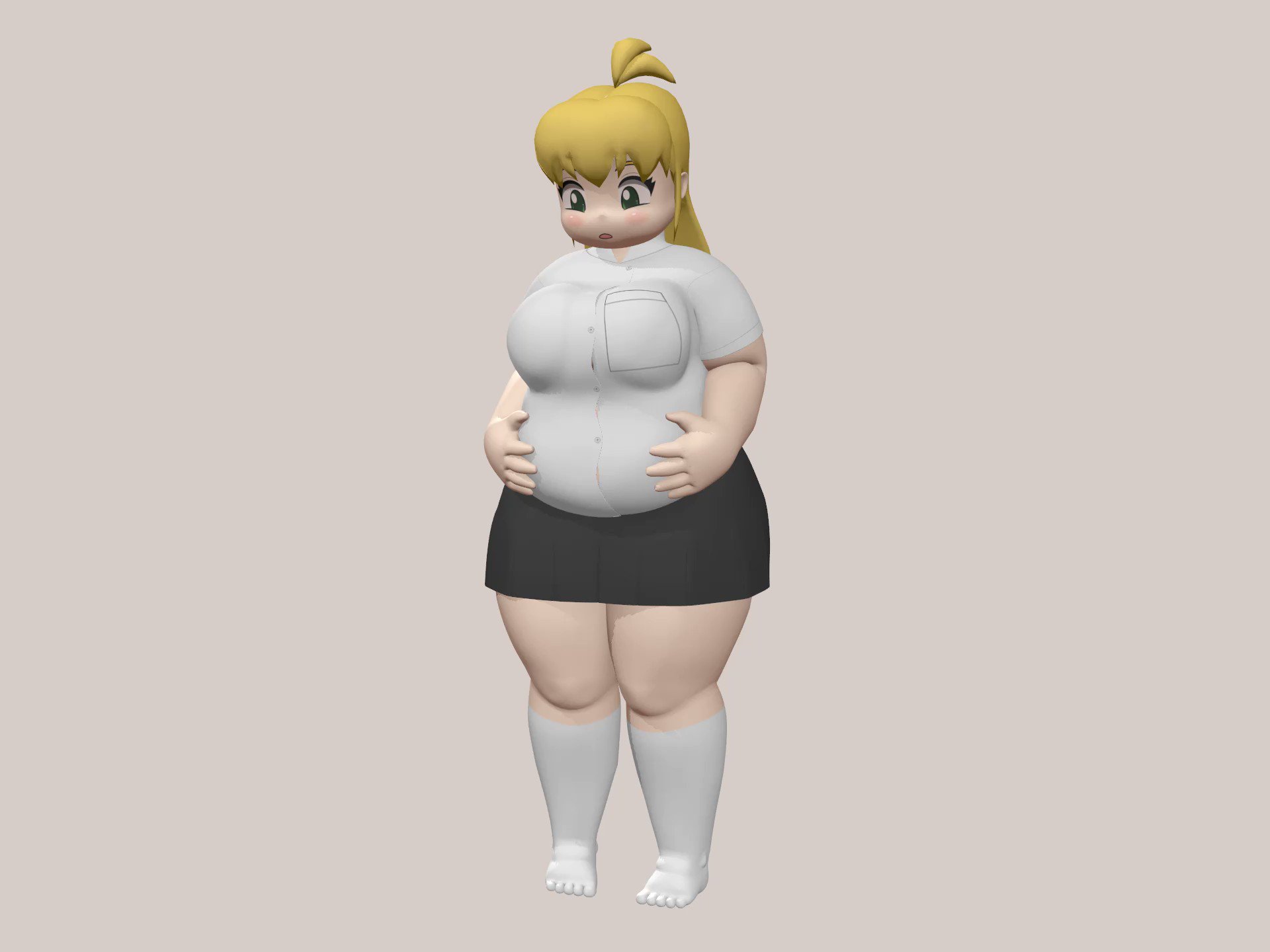 female weight gain animation