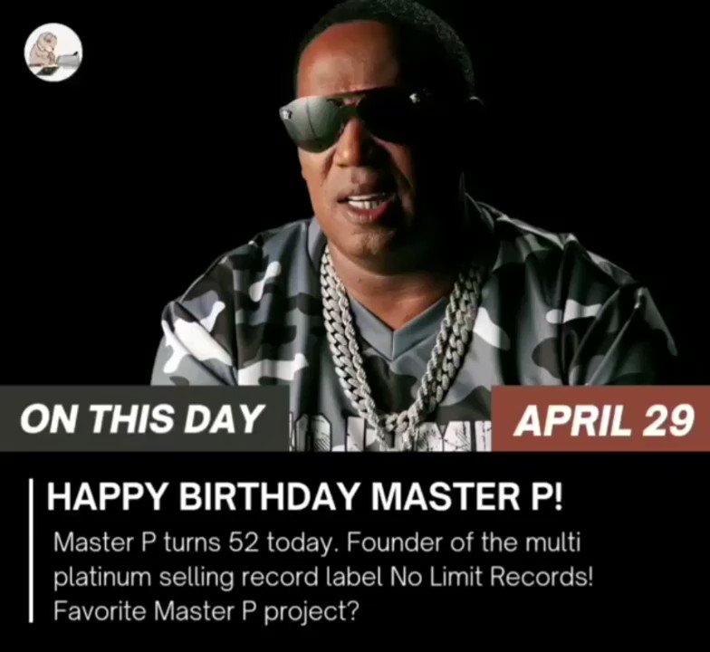 Today we celebrate rapper Master P who turns 52 today

Happy Birthday   Master P 