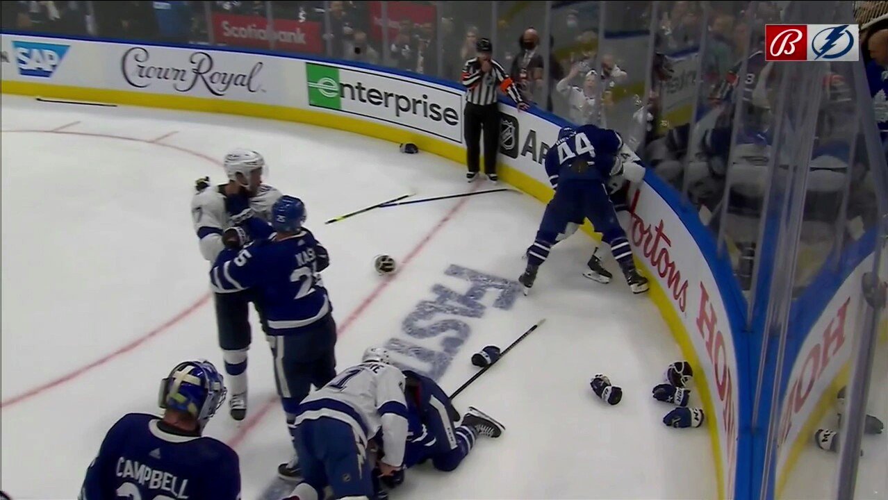 Pickswise on Twitter "Our first playoff fight 🏒 Rielly lands a