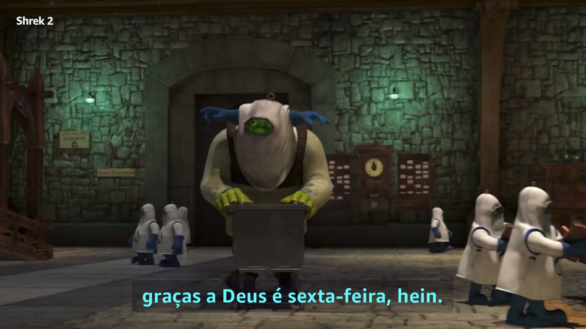 rNt on X: toda sexta-feira a figurinha do shrek falando graças a