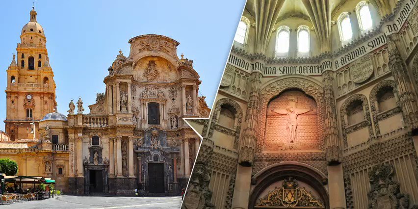 #Murcia's Cathedral is full of details.⛪ Built six centuries ago, it has Renaissance and Baroque elements, as well as some Gothic parts specially in its interior. Would you rather see it from the inside or the outside?

👉 https://t.co/cieV3lrSNQ

#YouDeserveSpain #VisitSpain https://t.co/g4fNSprn2h
