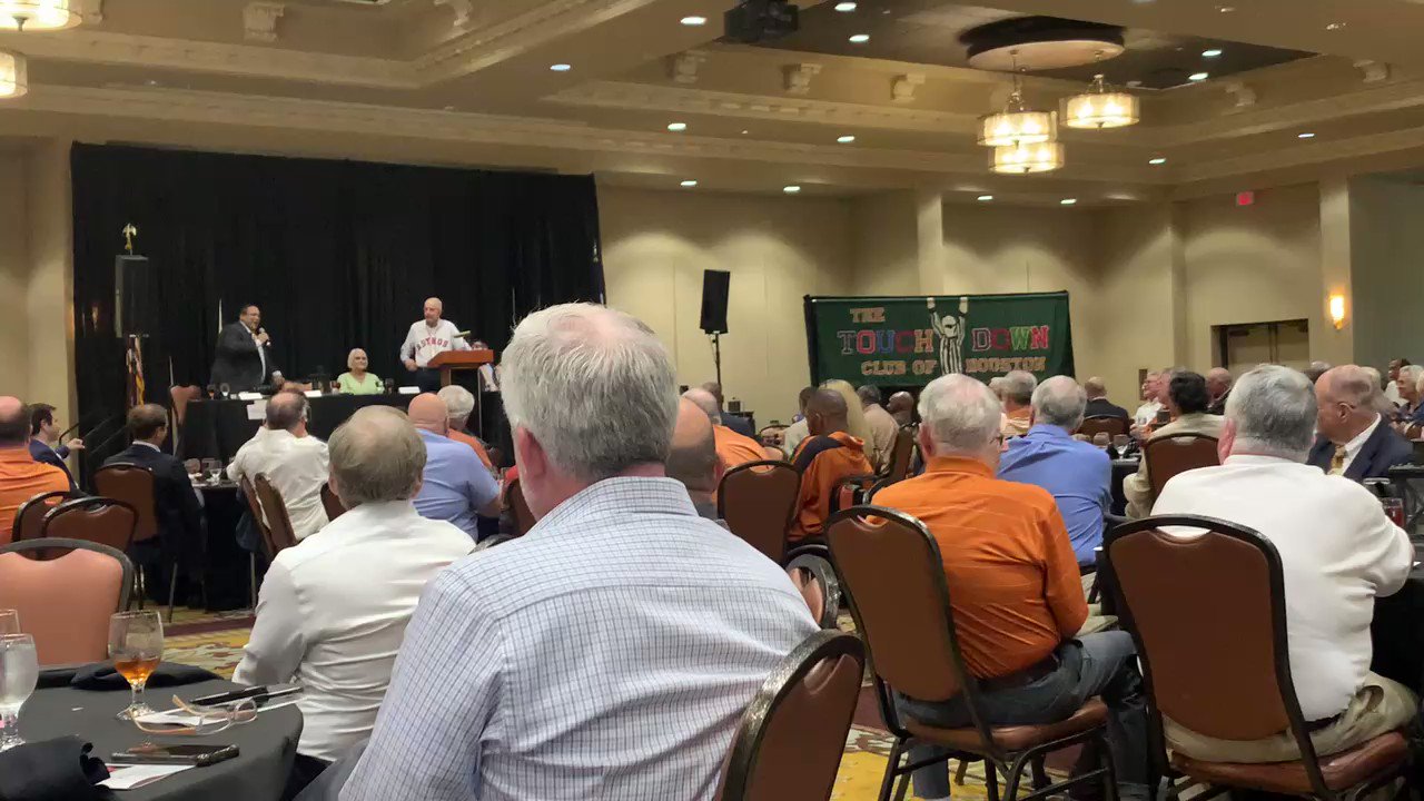 Longhorn fans sing Happy Birthday to Vince Young at The Touchdown Club of Houston on Wednesday 
