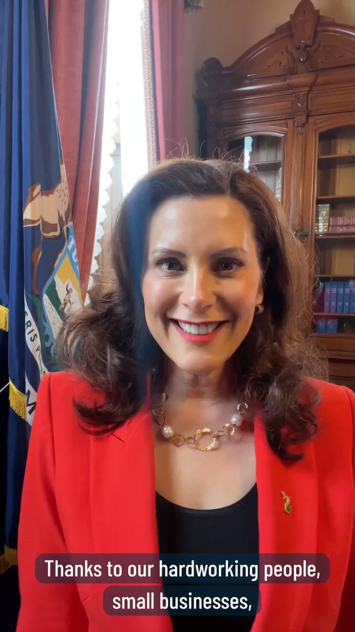 Governor Gretchen Whitmer on Twitter "Because of Michiganders' hard