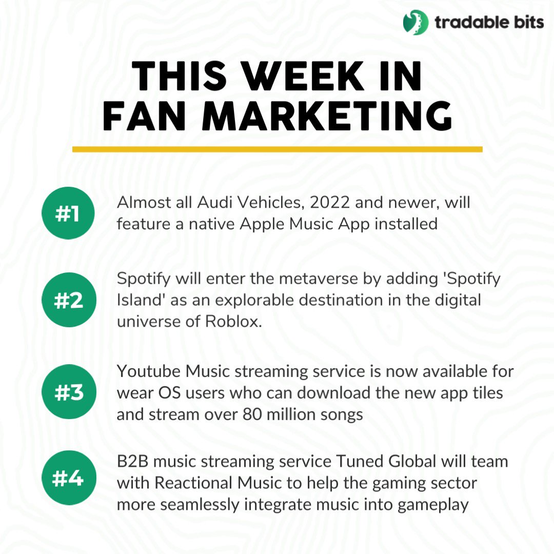 Tradable Bits on Twitter "This week in fan marketing we're taking a