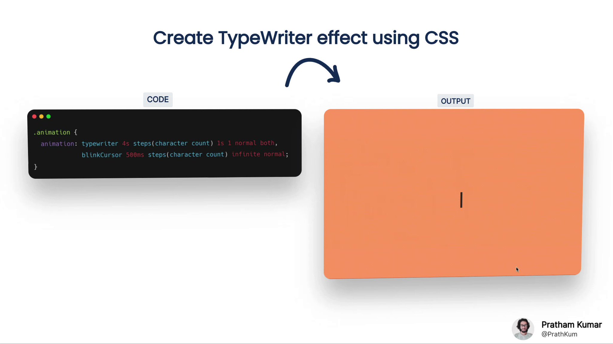 Pratham on Twitter "CSS Pro Tip 💡 Create pure CSS Typewriter effect