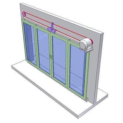 Folding Door Controlled by Cable