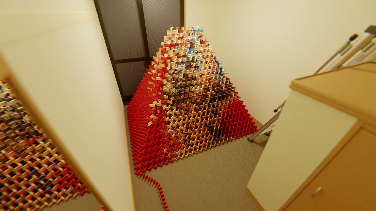 壊すと完成する約1万個のピラミッドドミノを新居でやってみた 