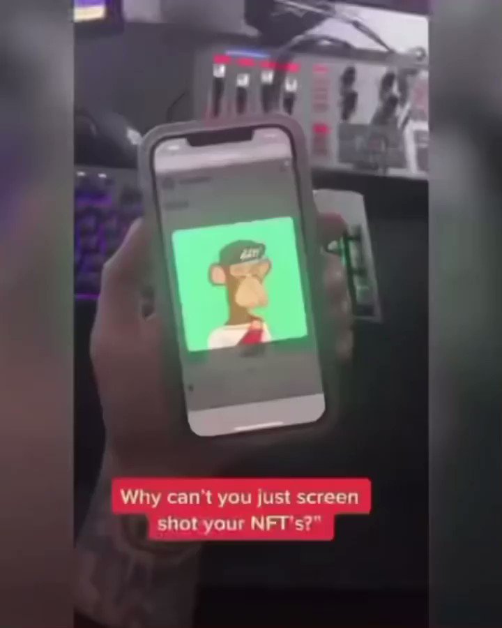 NFT on Twitter "Why you can't screenshot NFTs? Watch the video and