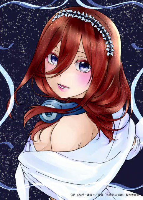 とのさんがTwitterに投稿した中野三玖(五等分の花嫁)のイラスト。