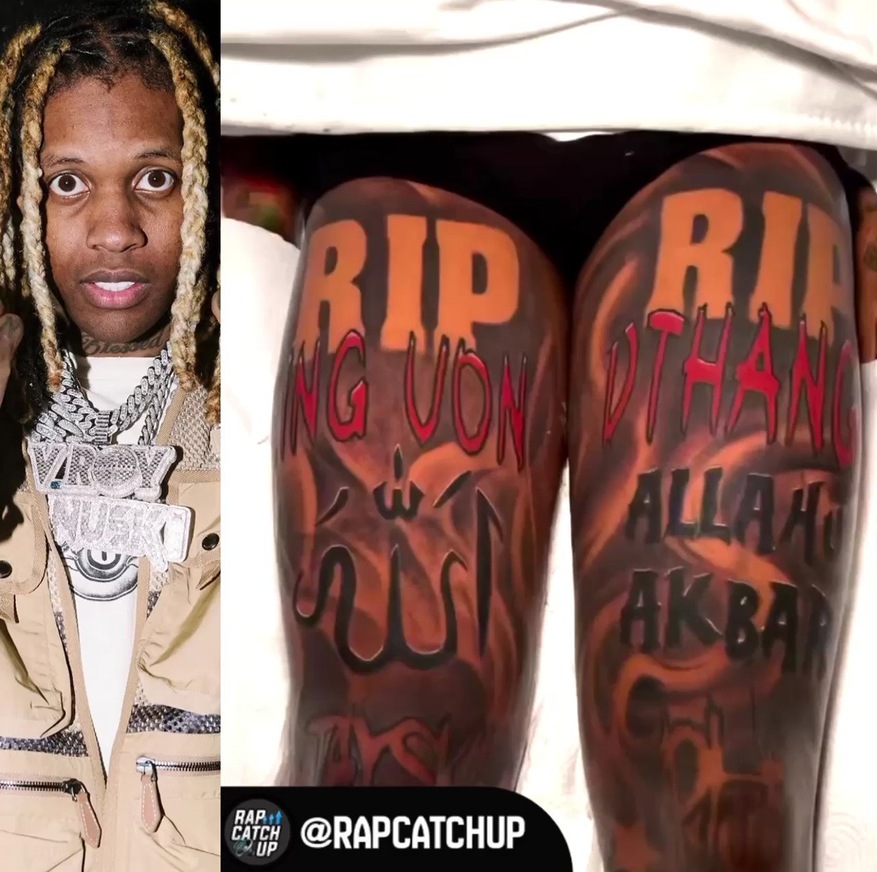 RapTV on Instagram LilDurk shows off some new tattoos he got What do  yall rate these new tattoos 110  atlantadigital  lildurk