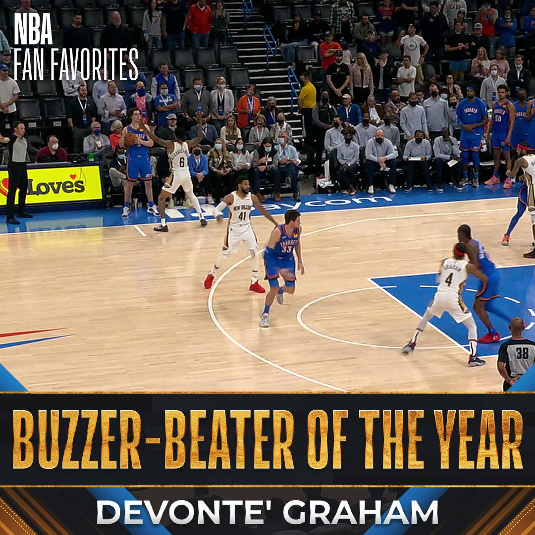 NBA on Twitter: 🌟 2022 #NBAFanFavorites 🌟 BUZZER-BEATER OF THE YEAR 🌟  DEVONTE' GRAHAM  / Twitter