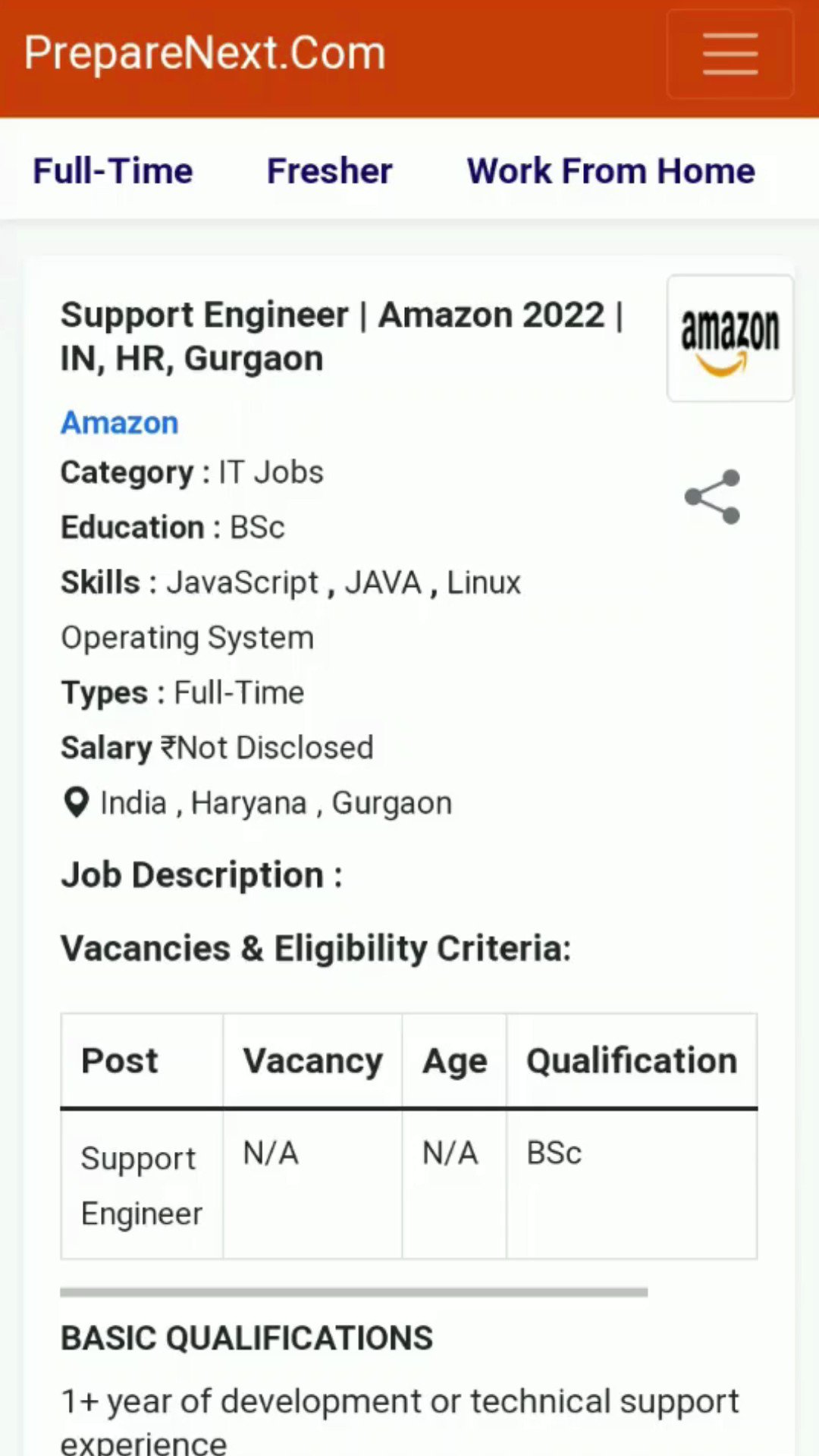 PrepareNext.Com в X: „Amazon Hiring 2022 👉Link https://t.co 