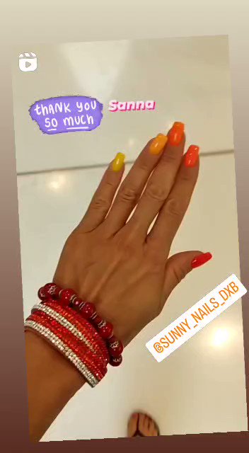 Image for the Tweet beginning: My summer colours manicure 💅🧡🥰