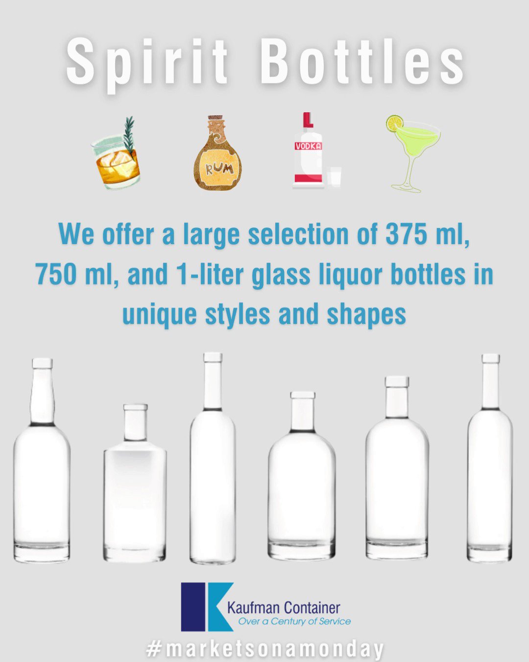 Spirit Bottles - 1 Liter Glass Bottle