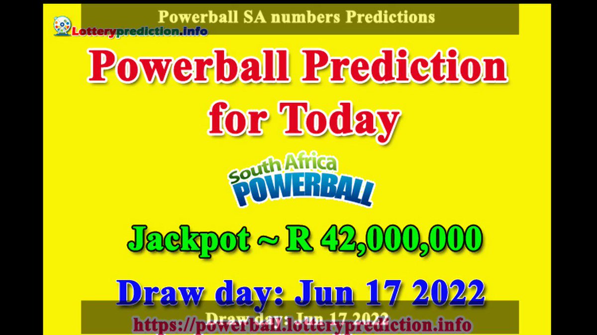 How to get Powerball SA numbers predictions on Friday 17-06-2022? Jackpot ~ R42 millions -> https://t.co/b6yh3WuVsw https://t.co/X8tGdo2lSi